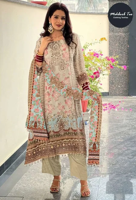 1689 Mehbbob Tex Visocse Maslin Printed Wholesale Pakistani Salwar Suits In India
